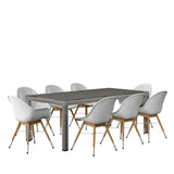 Midtown Concept Singapore Table, 6 Chamonix Side Chairs & 2 Chamonix Arm Chairs - SINGAP_6CHAMSIDE2CHAMARM