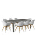 Midtown Concept Singapore Table & 8 Chamonix Arm Chairs - SINGAP_8CHAMARMWH