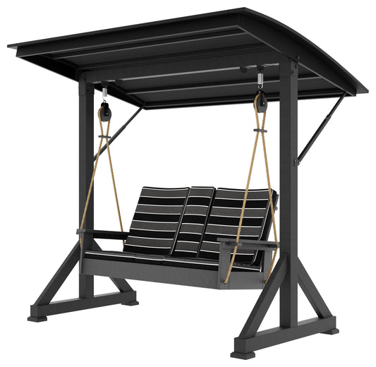 QW Amish Black Swing Frame w/ Optional Brooklyn Lounge Swing w/ Console - 162P-HSASF-C,HSSFT