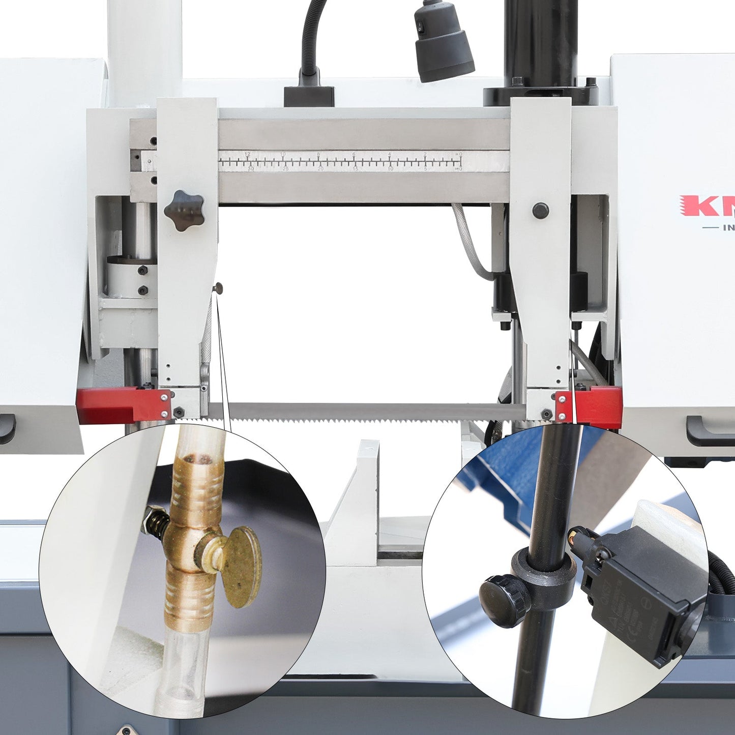 KAKA Industrial TBK-11A Double Column Swivel Head Band Saw, Hydraulic downfeed control with variable Cutting speed, Max cutting capacity 11 inch with 230V 3PH - 271211V230
