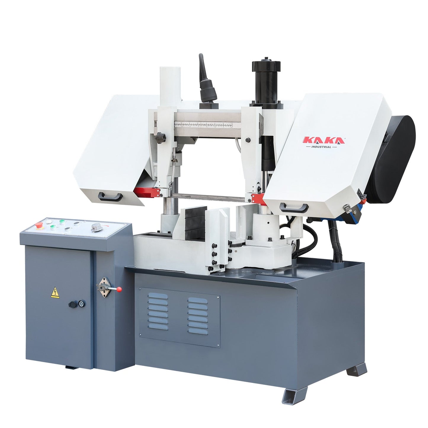 KAKA Industrial TBK-11A Double Column Swivel Head Band Saw, Hydraulic downfeed control with variable Cutting speed, Max cutting capacity 11 inch with 230V 3PH - 271211V230