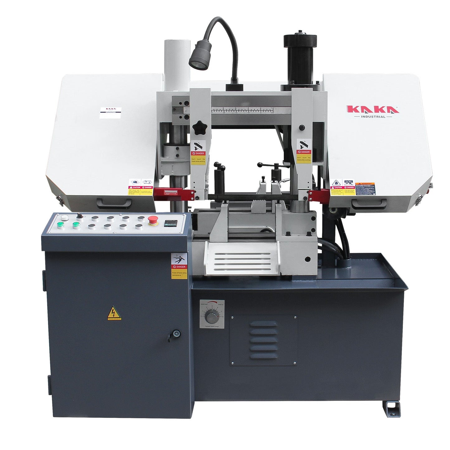 KAKA Industrial TBK-11B Double Column Band Saw, Hydraulic downfeed control, Max cutting capacity 11 inch with 220V 3PH motor - 271212V230