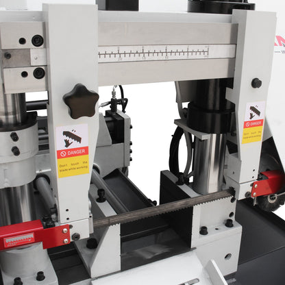 KAKA Industrial TBK-11B Double Column Band Saw, Hydraulic downfeed control, Max cutting capacity 11 inch with 220V 3PH motor - 271212V230