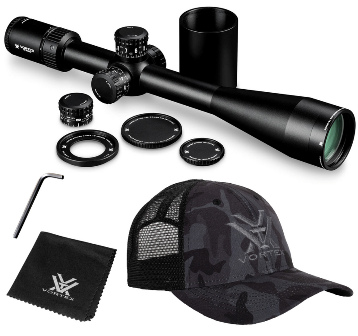 Vortex Optics Golden Eagle HD 15-60x52 SCR-1 MOA Riflescope with Vortex Hat and/or Vortex MountBundle