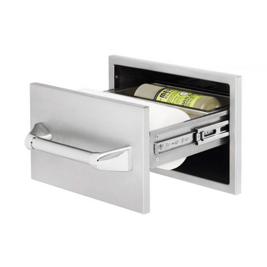 Twin Eagles 15-Inch Built-In Stainless Steel Paper Towel Drawer with Storage Tray - TEPT15SD-C