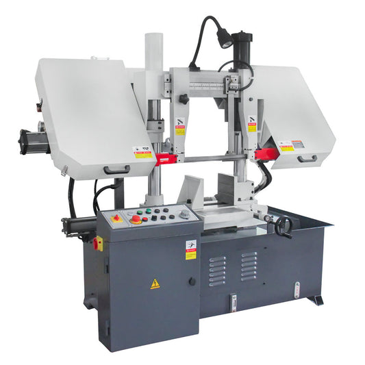 Kaka Industrial TGK-14 Double column horizontal band saw, Max cutting capacity 13.8 inch,vertical lifting, high stability. Cutting speed adopts hydraulic control, 230V-60HZ-3PH - 188302V230