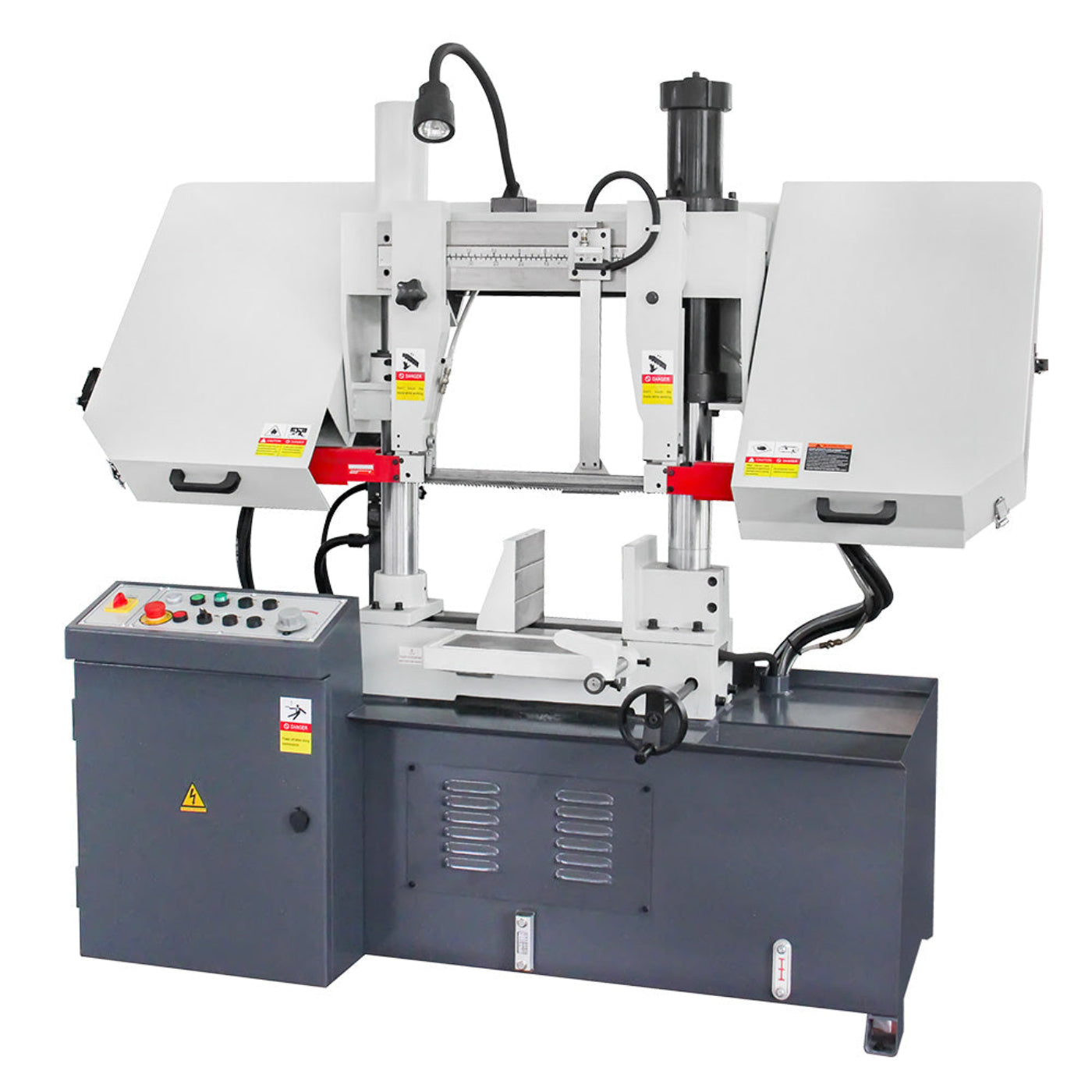 Kaka Industrial TGK-14 Double column horizontal band saw, Max cutting capacity 13.8 inch,vertical lifting, high stability. Cutting speed adopts hydraulic control, 230V-60HZ-3PH - 188302V230