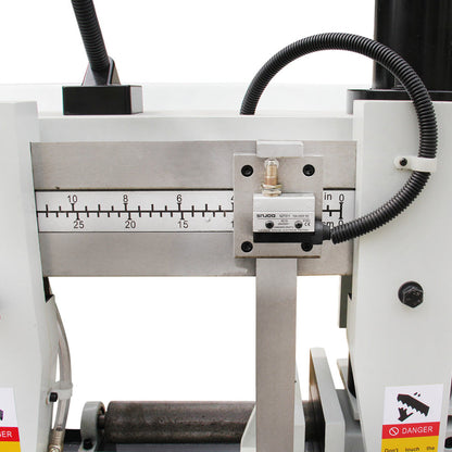 Kaka Industrial TGK-14 Double column horizontal band saw, Max cutting capacity 13.8 inch,vertical lifting, high stability. Cutting speed adopts hydraulic control, 230V-60HZ-3PH - 188302V230