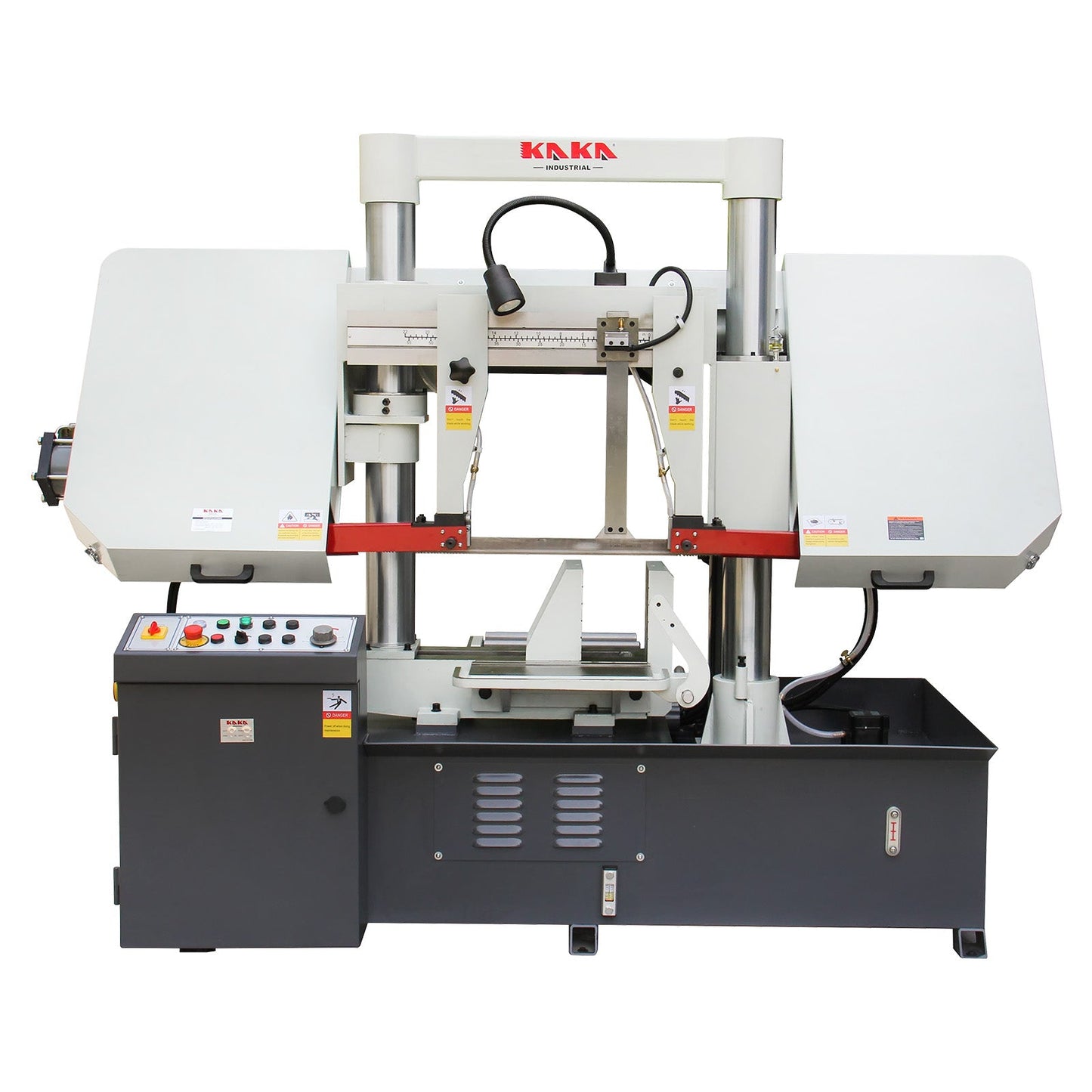 Kaka Industrial TGK-16 Double column horizontal band saw, Max cutting capacity 15.7 inch, vertical lifting, high stability. Cutting speed adopts hydraulic control, 230V 60HZ 3PH - 188303V230