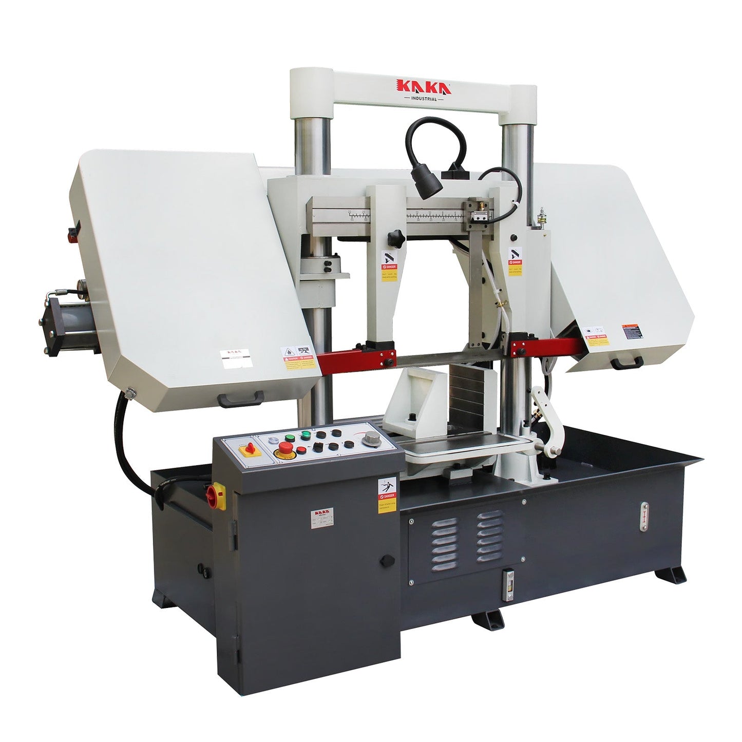 Kaka Industrial TGK-16 Double column horizontal band saw, Max cutting capacity 15.7 inch, vertical lifting, high stability. Cutting speed adopts hydraulic control, 230V 60HZ 3PH - 188303V230