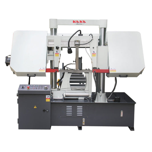 Kaka Industrial TGK-16A Double column horizontal band saw, Max cutting capacity 15.7 inch, vertical lifting, high stability. Cutting speed adopts hydraulic control, 230V 60HZ 3PH - 188304V230