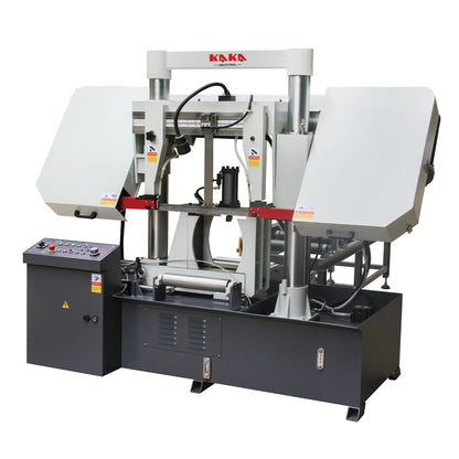 Kaka Industrial TGK-16A Double column horizontal band saw, Max cutting capacity 15.7 inch, vertical lifting, high stability. Cutting speed adopts hydraulic control, 230V 60HZ 3PH - 188304V230