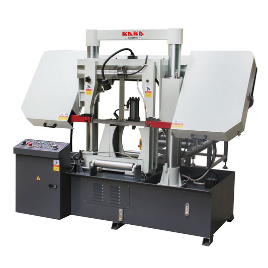 Kaka Industrial TGK-16A Double column horizontal band saw, Max cutting capacity 15.7 inch, vertical lifting, high stability. Cutting speed adopts hydraulic control, 230V 60HZ 3PH - 188304V230