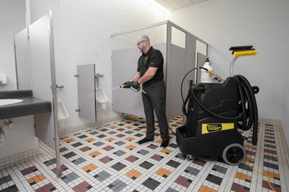 Tornado Touchless Restroom Cleaning Machine, 15 Gallon, Adjustable 500 PSI, 40' Solution Hose, 25' Vacuum Hoses, Chemical Metering - TP490-G15-U