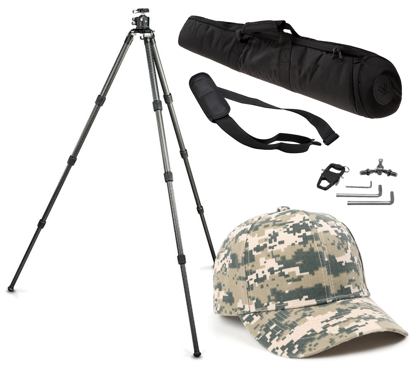 Vortex Optics Radian Carbon Fiber Tripod Kit with Ball Head with Free Hat Bundle - TR-RADB_Hat-CD