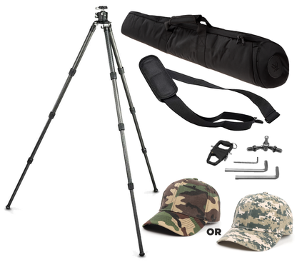 Vortex Optics Radian Carbon Fiber Tripod Kit with Ball Head with Free Hat Bundle - TR-RADB_Hat-CD