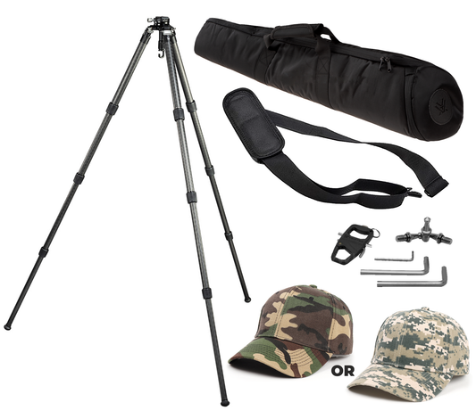 Vortex Optics Radian Carbon Tripod Kit with Leveling Head with Free Hat Bundle - TR-RADL_Hat-CD