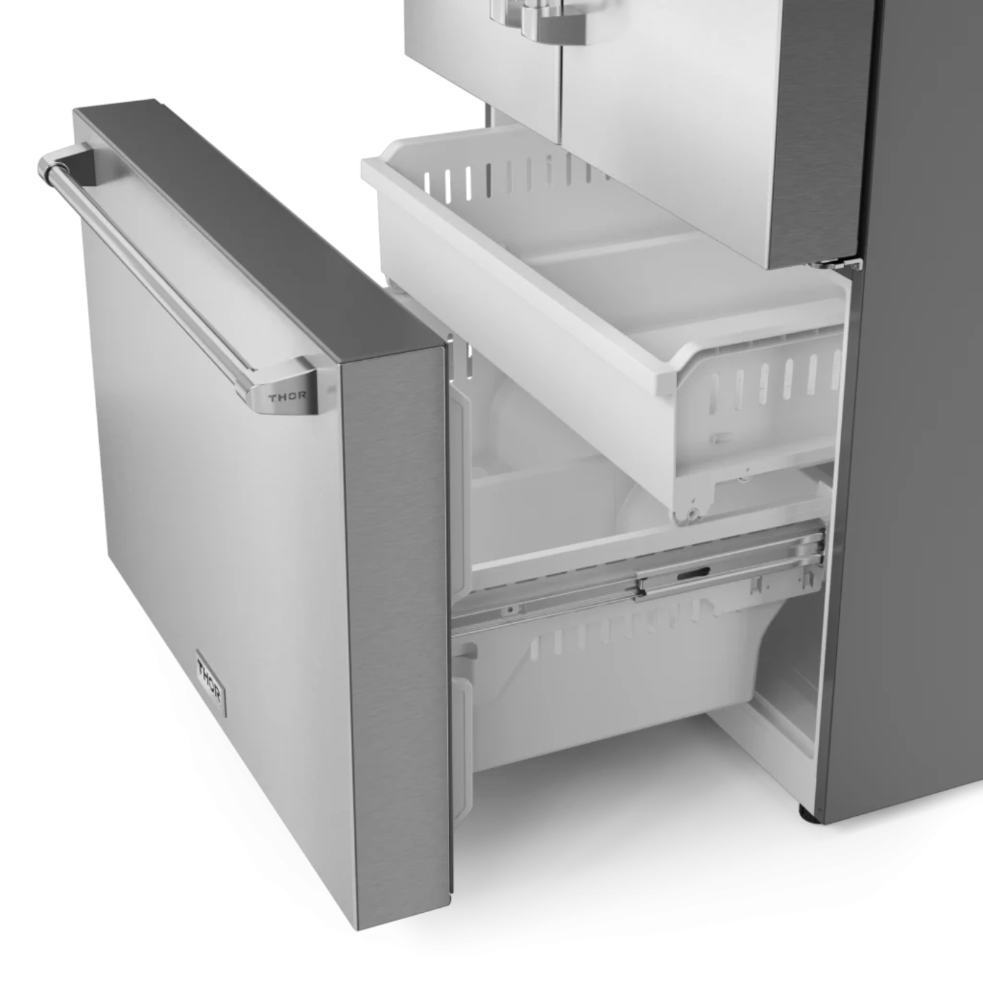 Thor Kitchen 36 Inch Professional French Door Refrigerator with Ice and Water Dispenser – Model - TRF3628FFD