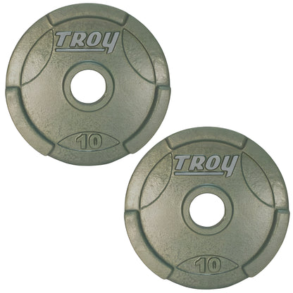 TROY GO Machined Olympic Grip Plate Gray - GO_255lb_Set