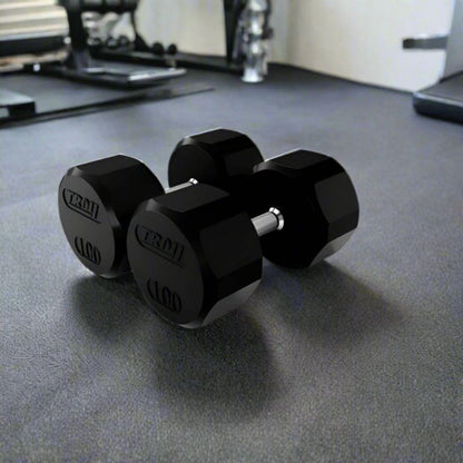 TROY TSD-R  12-Sided Rubber Encased Dumbbells - (2) TSD-003R