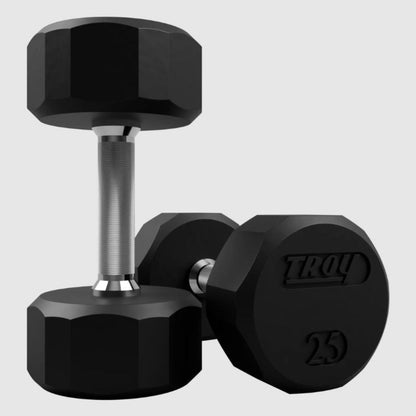 TROY TSD-R  12-Sided Rubber Encased Dumbbells - (2) TSD-003R