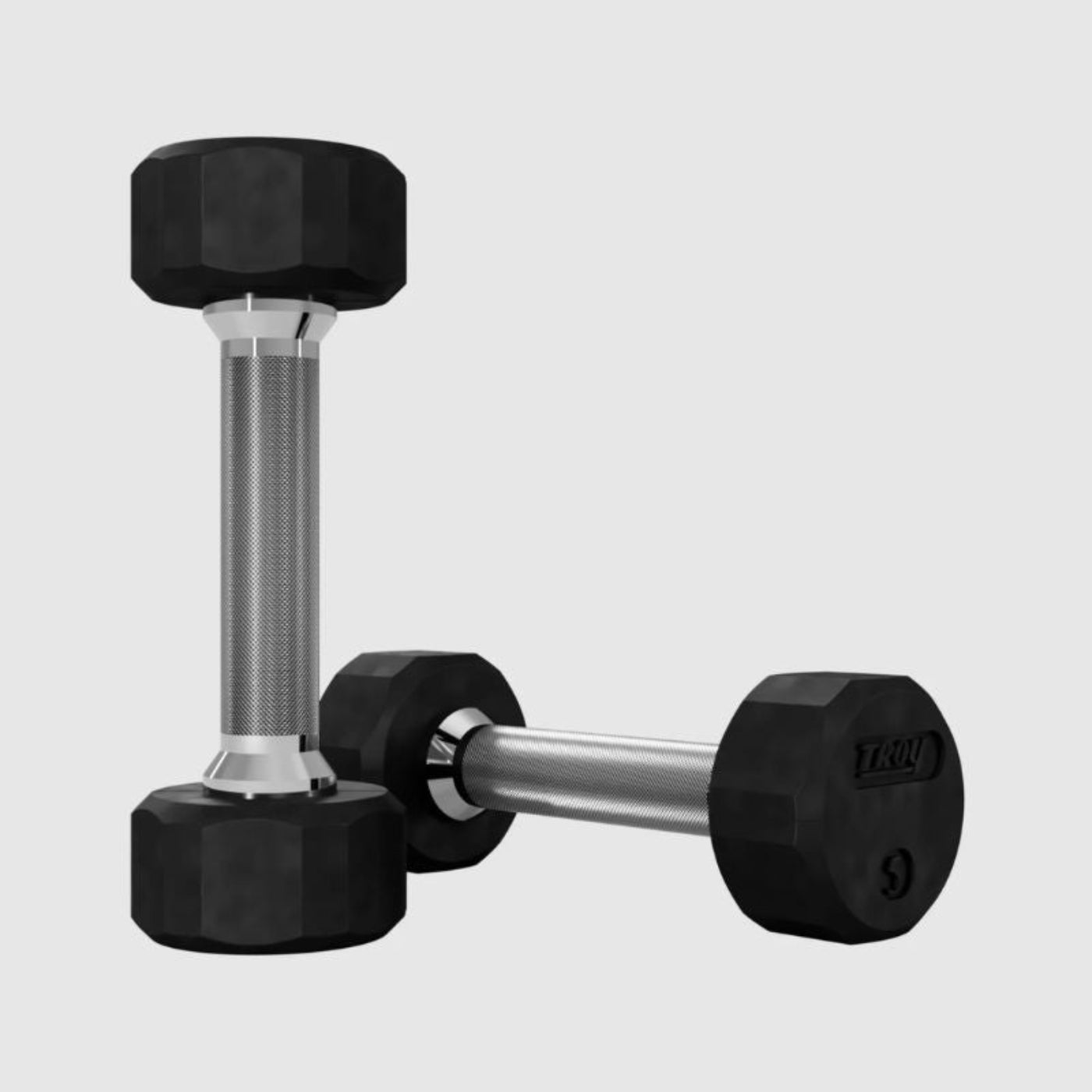 TROY TSD-R  12-Sided Rubber Encased Dumbbells - (2) TSD-003R