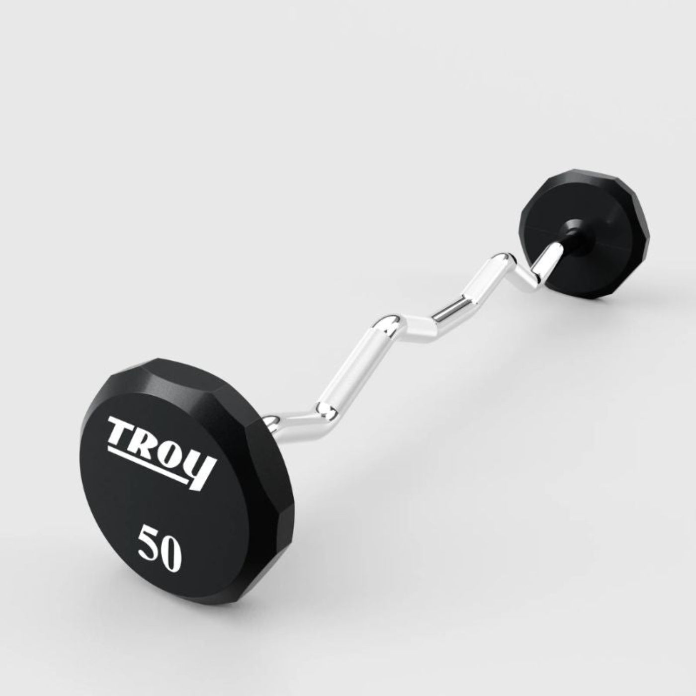 TROY TZB-U 12-Sided Urethane Fixed Curl Barbell - TZB-020U
