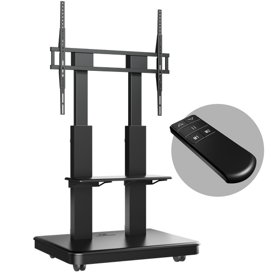 Motorized mobile stand for TVs or interactive panels 50"–120", max 275.6 lbs, black TS2811E