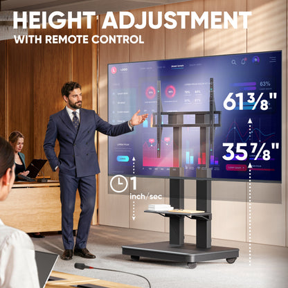 Motorized mobile stand for TVs or interactive panels 50"–120", max 275.6 lbs, black TS2811E