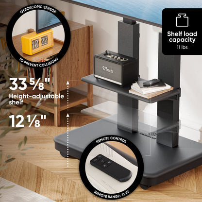 Motorized mobile stand for TVs or interactive panels 50"–120", max 275.6 lbs, black TS2811E