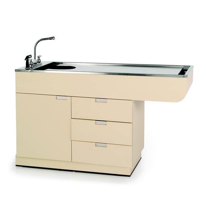 PETLIFT All Purpose Wet Table 60″ with Cabinet, Drawers and Knee Space - PL-TWC-750-60