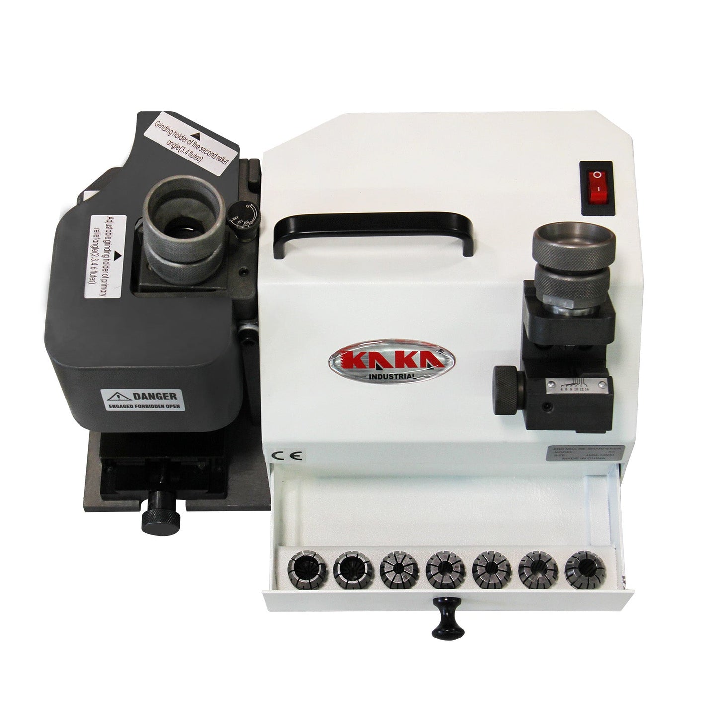 Kaka Industrial TX-X3 Drill Bits 4-14 mm Sharpener and Grinder 6 Collects End Mill Re-Sharpener Portable Grinding Sharpening Machine CNC Router Bit Sharpener with Adjustable Angle - 161902