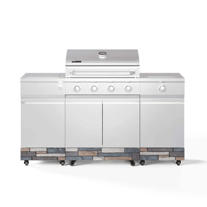TYTUS Fresno 5-Burner LP/NG Convertible Grill in Stainless Steel + Ash Stone - TDT-021-0704