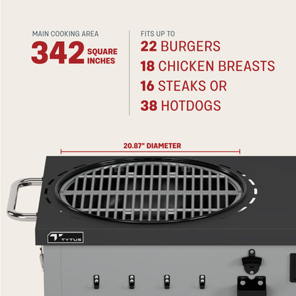 TYTUS Anaheim Charcoal Kettle with Cart - TDT-KC2-0101