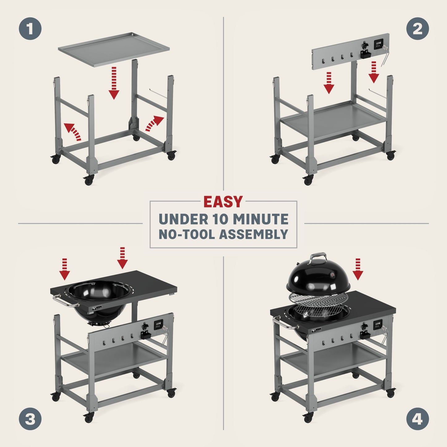 TYTUS Anaheim Charcoal Kettle with Cart - TDT-KC2-0101
