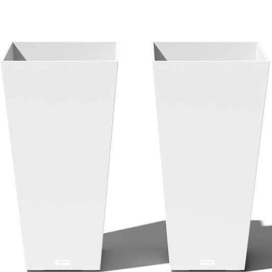 Tall Tapered White Planter - Procure Décor