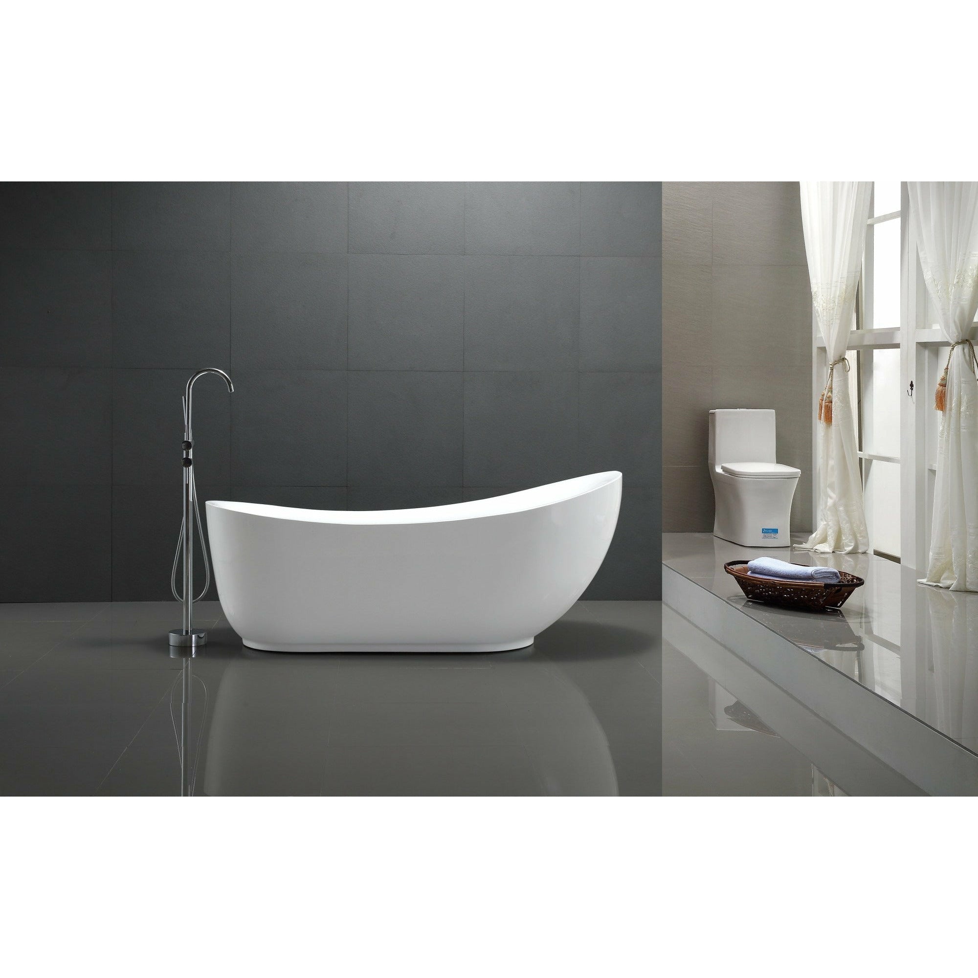 Anzzi Talyah Series 5.92 ft. Freestanding Bathtub in White FT-AZ090 - FT-AZ090