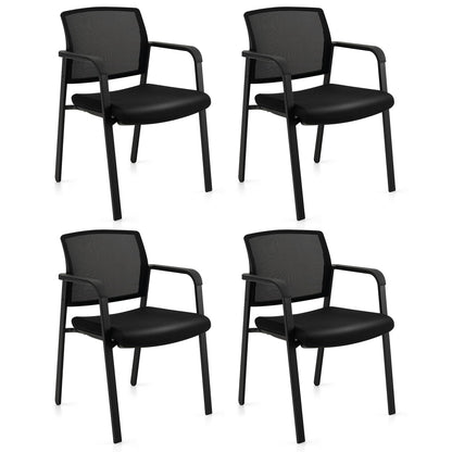 Tangkula Conference Room Chairs, Stackable Office Guest Chairs - 3*CB10544DK-2