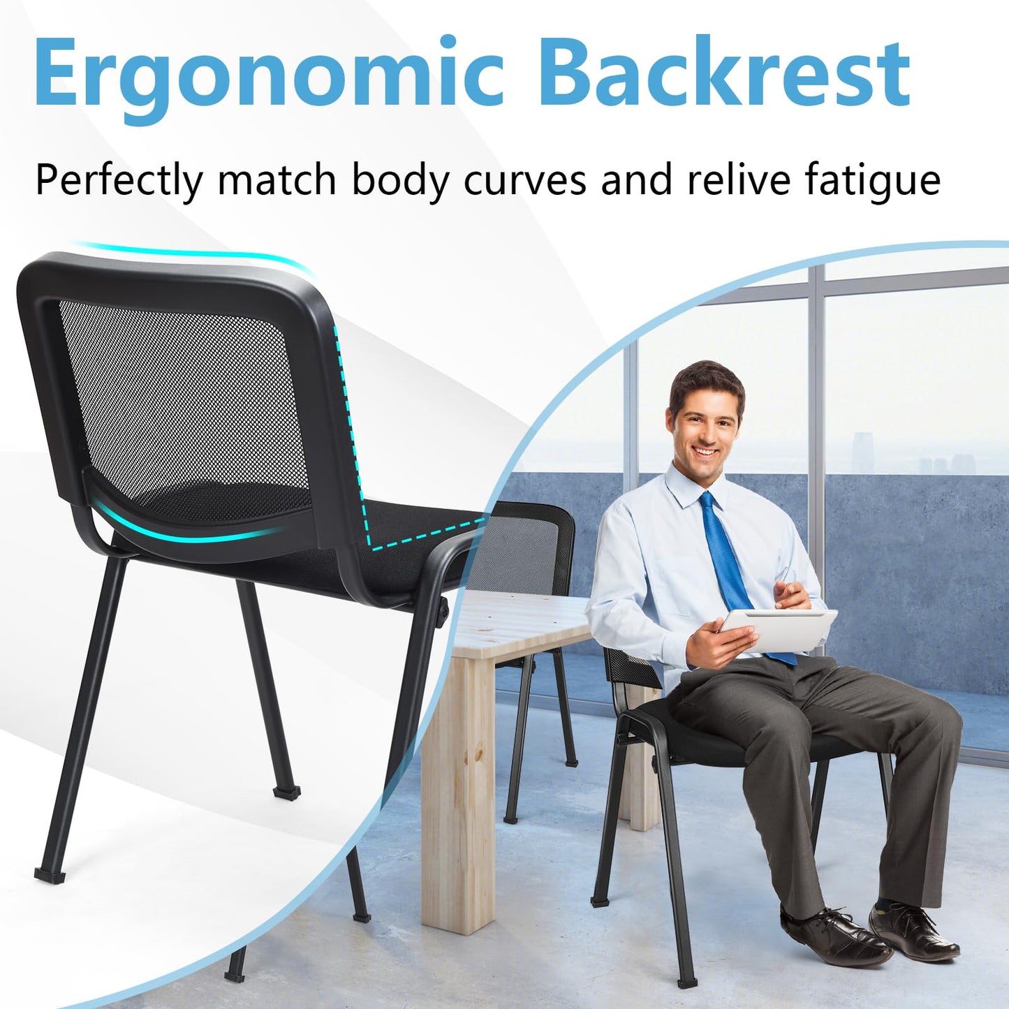 Tangkula Set of 5/10/15 Conference Chairs with Upholstered Seat - HW61922