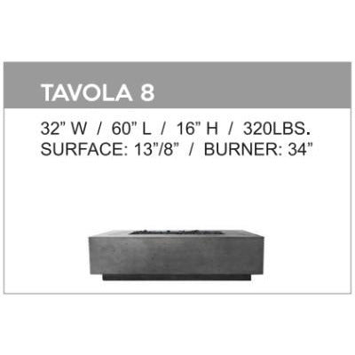 Tavola 8 Fire Table Specs