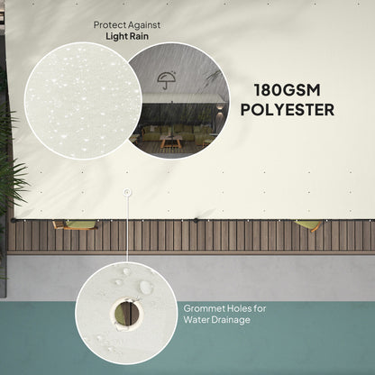 Outsunny 10' x 20' Wall-Mounted Metal Pergola Canopy with Drainage Holes in Cream White - 84C-582V01CW