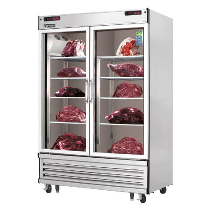 Everest - EDA2 Commercial 52" Two Glass Door Meat Aging Thawing Cabinet Refrigerator - EDA2