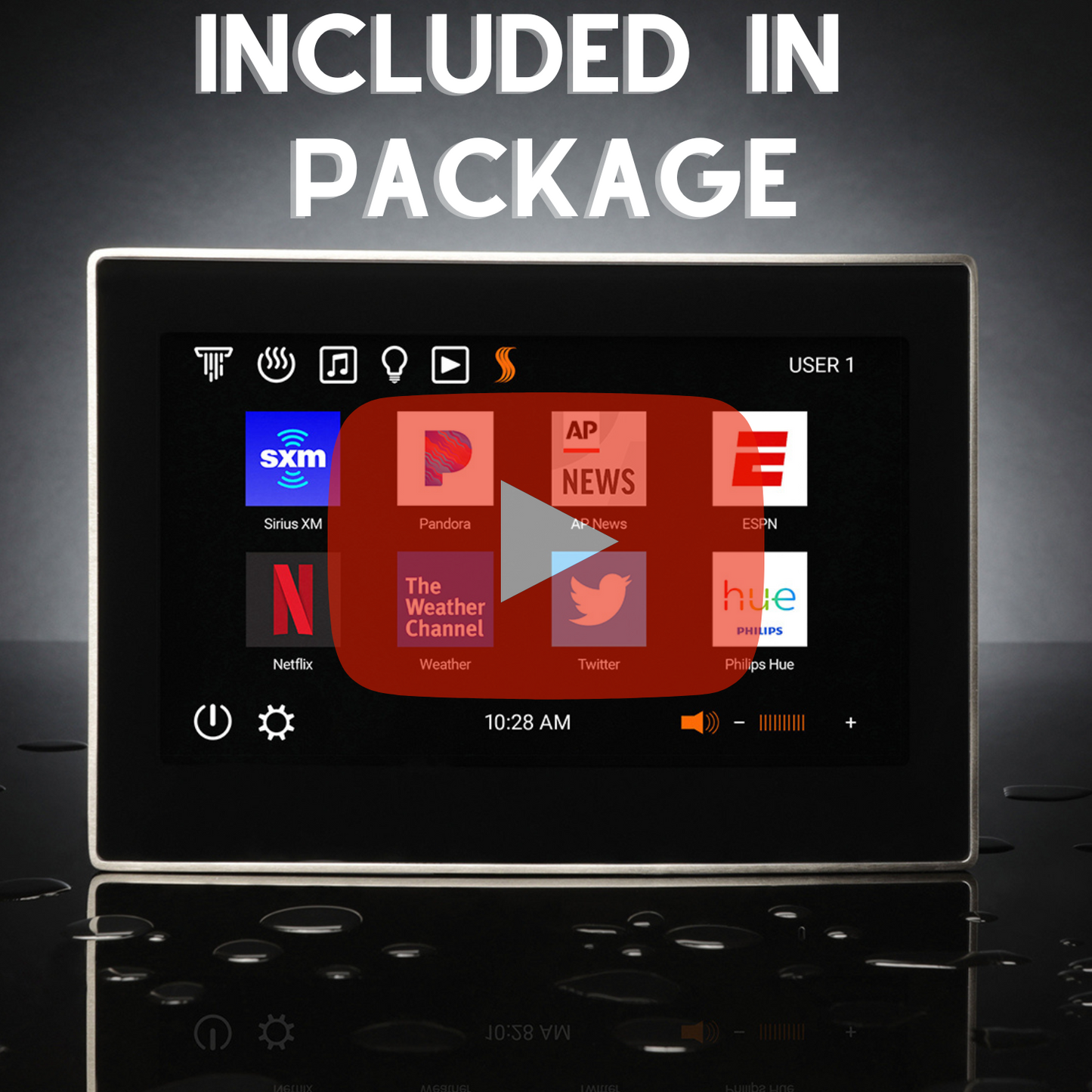 Smart Shower Kit | Waterproof 10" Device | The "Wellness Shower Package" by ThermaSol w/ ThermaTouch