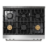 Thor Kitchen Appliance Package - 36 In. Natural Gas Range, Microwave Drawer, Refrigerator, Dishwasher, AP-TRG3601-6