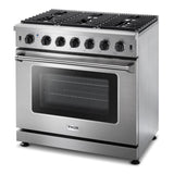 Thor Kitchen Package - 36 Inch Gas Range, Range Hood, Microwave, Refrigerator with Water and Ice Dispenser, Dishwasher, AP-LRG3601U-W-9