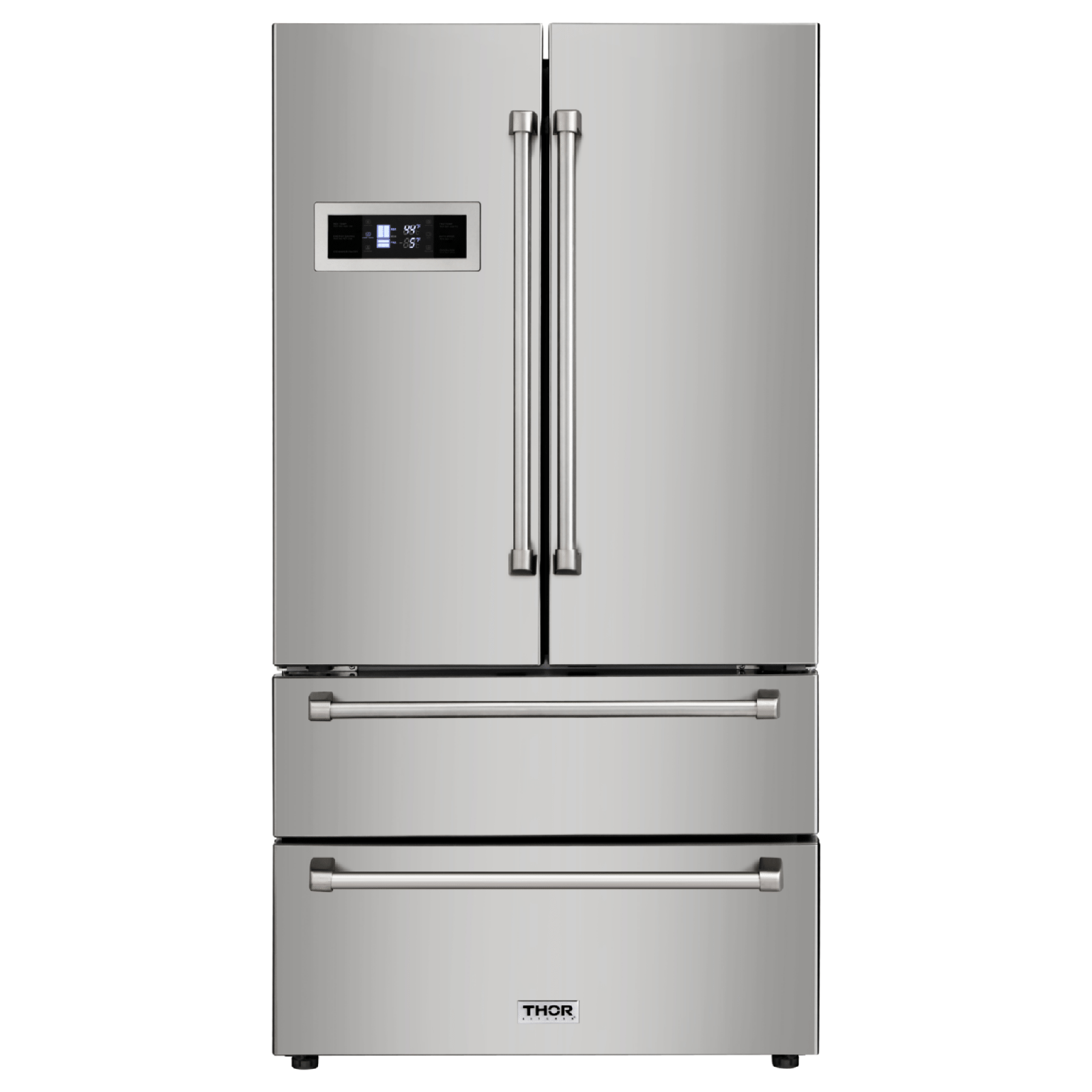 Thor Kitchen Appliance Package - 36 in. Natural Gas Range, Range Hood, Microwave Drawer, Refrigerator, Dishwasher, Wine Cooler, AP-HRG3618U-8