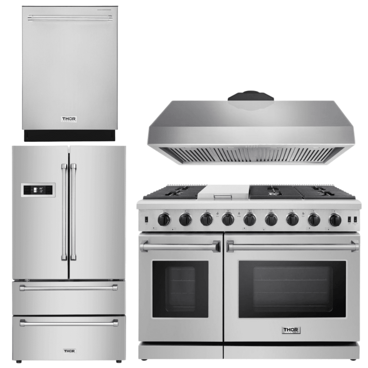 Thor Kitchen 48 in. Propane Gas Range 4 Piece Professional Appliance Package, AP-LRG4807ULP-3