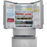 Thor Kitchen Appliance Package - 36 in. Natural Gas Range, Range Hood, Microwave Drawer, Refrigerator, Dishwasher, Wine Cooler, AP-LRG3601U-8