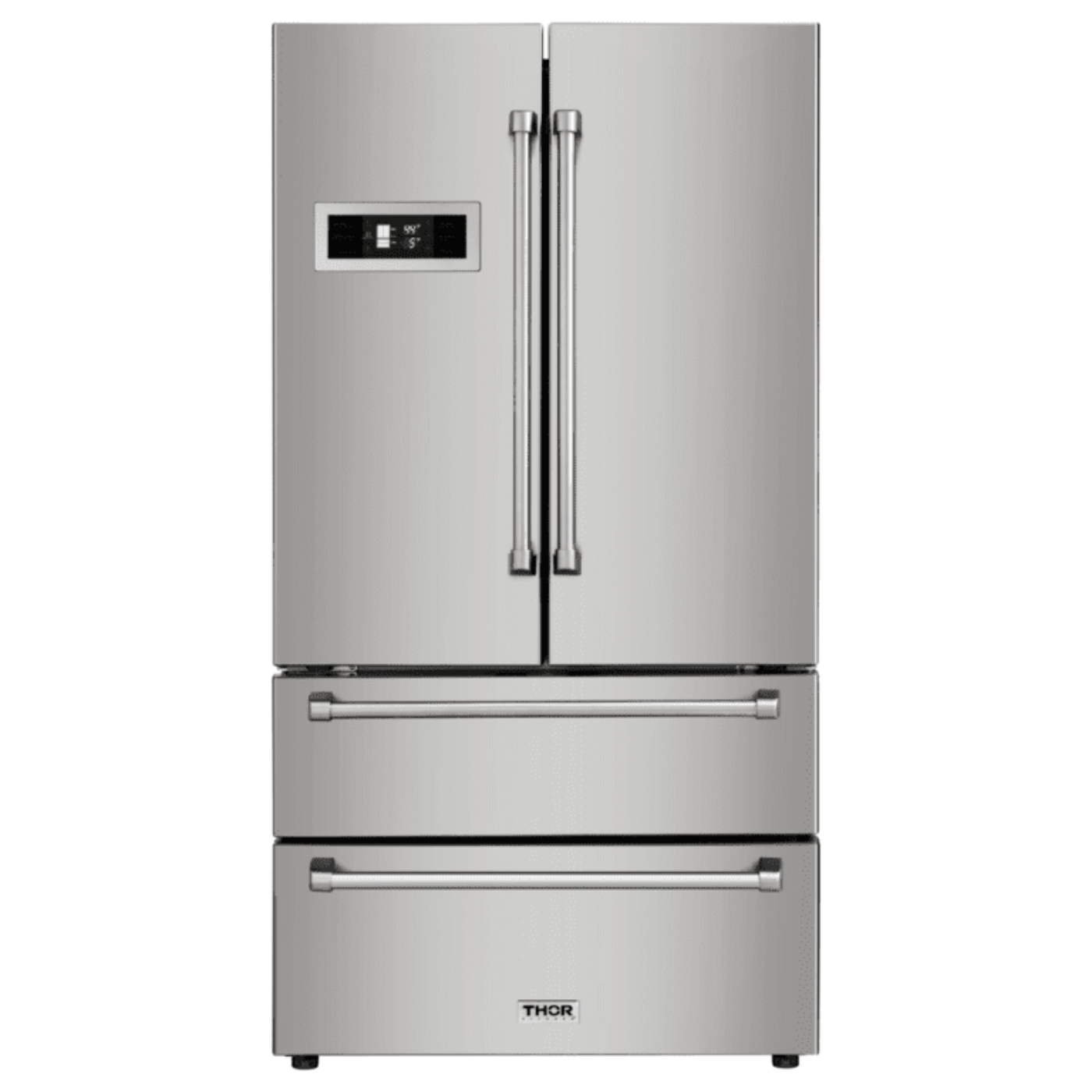 Thor Kitchen Appliance Package - 36 in. Natural Gas Range, Range Hood, Microwave Drawer, Refrigerator, Dishwasher, Wine Cooler, AP-LRG3601U-8