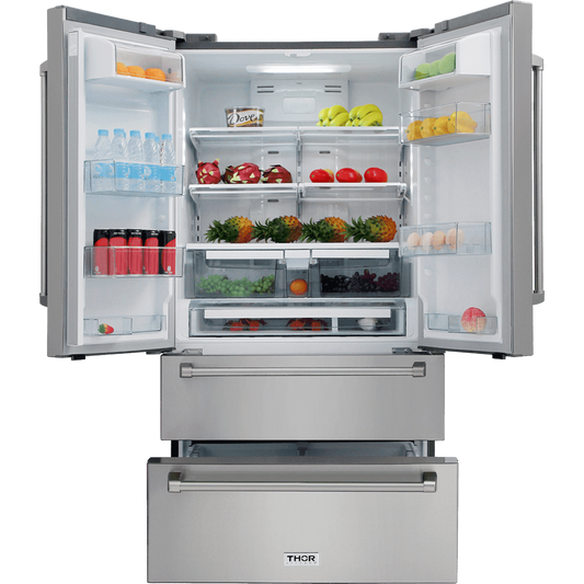 Thor Kitchen Appliance Package - 48 in. Gas Range, Range Hood, Dishwasher, Refrigerator, Microwave Drawer, AP-LRG4807U-7